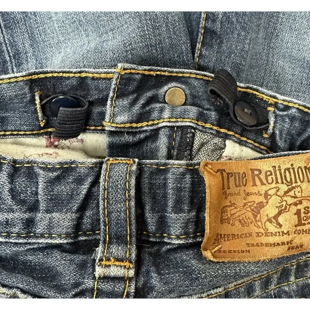 True Religion Jeans Girls Size 3 Toddler Distressed Fashion Wide Leg